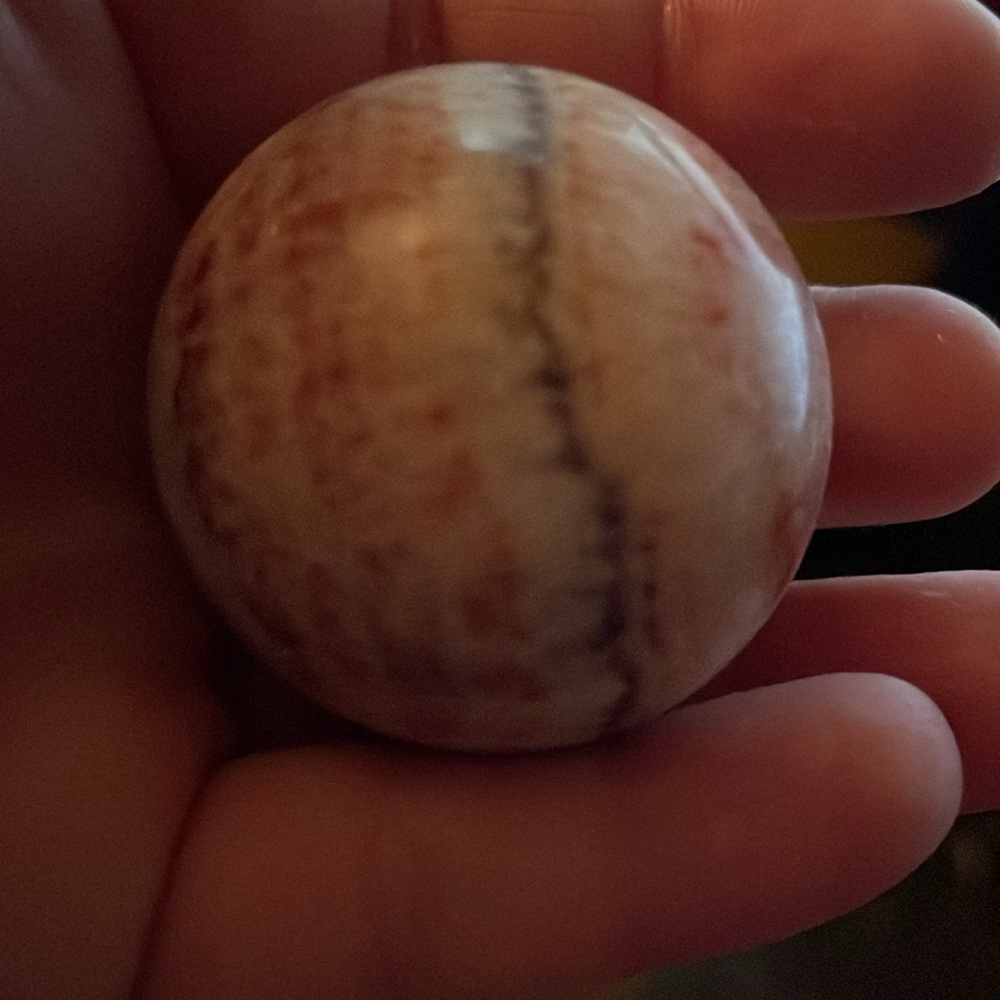 Elegant Red and Cream Marble Sphere